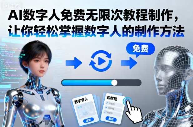 AI数字人免费无限次教程制作，让你轻松掌握数字人的制作方法-顺彩轻创-资源网-最新项目分享网