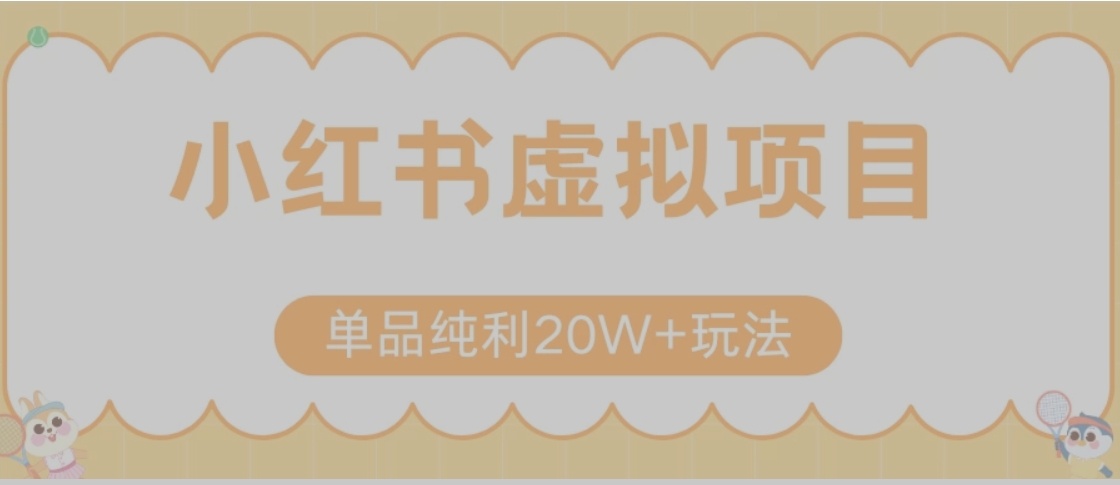 小红书卖虚拟产品，单品纯利20W+玩法分享（节系列课程）-顺彩轻创-资源网-最新项目分享网