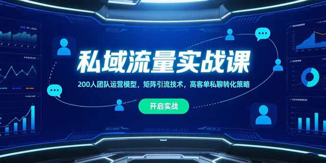 私域流量实战课，200人团队运营模型，矩阵引流技术，高客单私聊转化策略-顺彩轻创-资源网-最新项目分享网