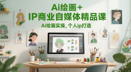 Ai绘画+IP商业自媒体精品课，Ai绘画实操，个人ip打造-顺彩轻创-资源网-最新项目分享网