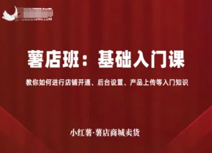 小红薯薯店商城卖货，基础入门课，教你如何进行店铺开通、后台设置、产品上传等入门知识-顺彩轻创-资源网-最新项目分享网