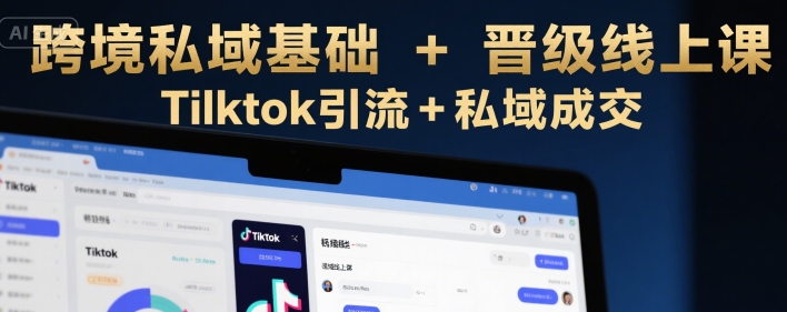 跨境私域基础+晋级线上课，Tilktok引流+私域成交-顺彩轻创-资源网-最新项目分享网