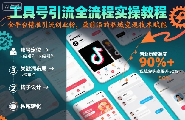 工具号引流全流程保姆级实操教程，全平台精准引流创业粉，最前沿的私域变现技术赋能-顺彩轻创-资源网-最新项目分享网