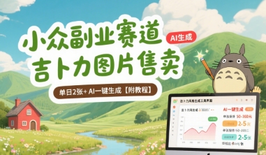 小众副业赛道 吉卜力图片售卖 单日2张+ AI一键生成【附教程】-顺彩轻创-资源网-最新项目分享网