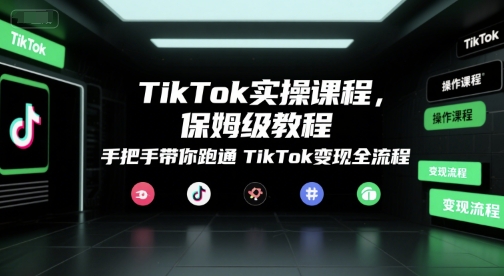 TikTok实操课程，保姆级教程，手把手带你跑通TikTok变现全流程-顺彩轻创-资源网-最新项目分享网