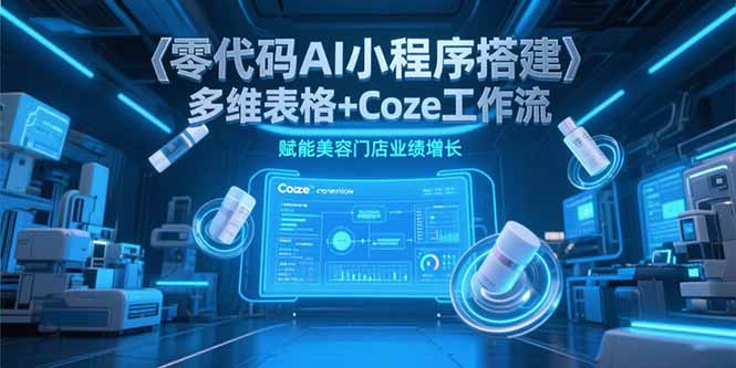 零代码AI小程序搭建，多维表格+Coze工作流，赋能美容门店业绩增长-顺彩轻创-资源网-最新项目分享网