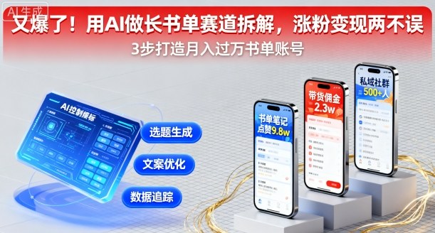 又爆了！用AI做长书单赛道拆解，涨粉变现两不误-顺彩轻创-资源网-最新项目分享网