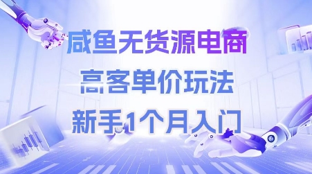 咸鱼无货源电商，高客单价玩法，新手1个月入门-顺彩轻创-资源网-最新项目分享网