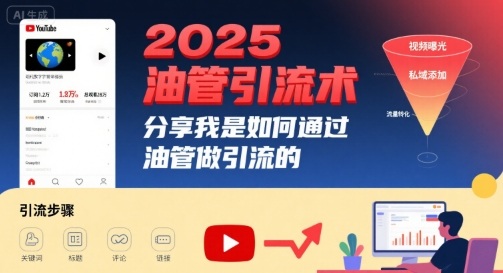 2025油管引流术，分享我是如何通过油管做引流的-顺彩轻创-资源网-最新项目分享网