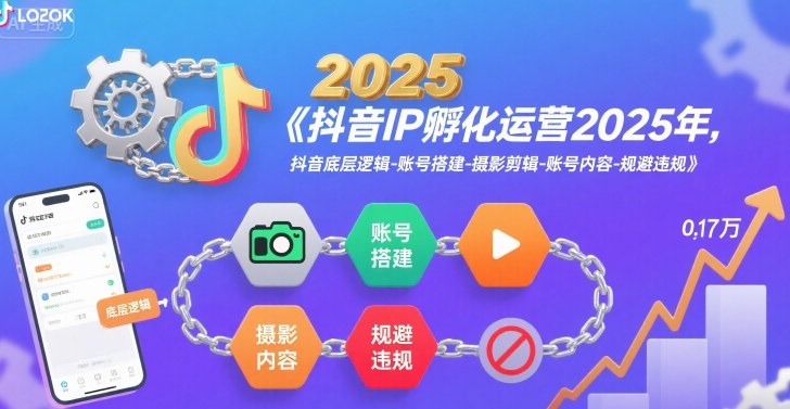 抖音IP孵化运营2025年，抖音底层逻辑-账号搭建-摄影剪辑-账号内容-规避违规-顺彩轻创-资源网-最新项目分享网