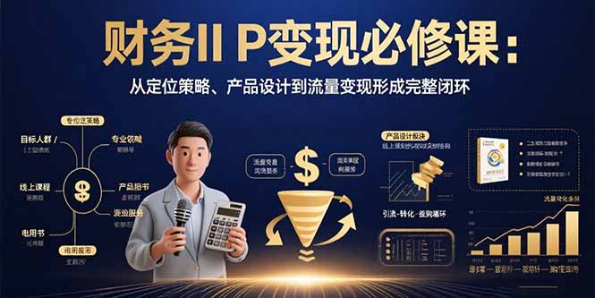 财务IP变现必修课：从定位策略、产品设计到流量变现形成完整闭环-顺彩轻创-资源网-最新项目分享网