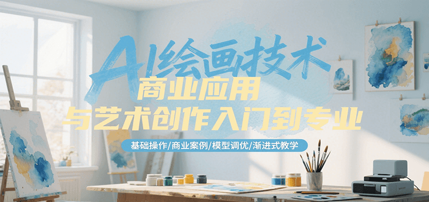 AI绘画技术商业应用与艺术创作入门到专业，基础操作/商业案例/模型调优/渐进式教学-顺彩轻创-资源网-最新项目分享网