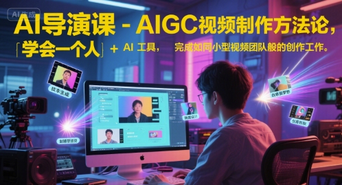 AI导演课-AIGC视频制作方法论，学会一个人+AI工具，完成如同小型视频团队般的创作工作，实现导演梦-顺彩轻创-资源网-最新项目分享网