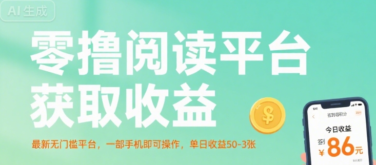 零撸阅读平台获取收益，最新无门槛平台，一部手机即可操作，单日收益50-3张【揭秘】-顺彩轻创-资源网-最新项目分享网