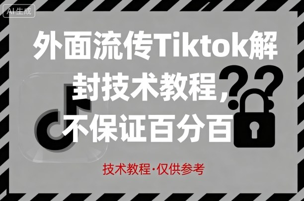 外面流传Tiktok解封技术教程，不保证百分百，具体自测-顺彩轻创-资源网-最新项目分享网