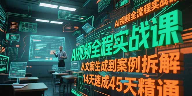 AI视频全流程实战课，从文案生成到案例拆解，14天速成45天精通-顺彩轻创-资源网-最新项目分享网